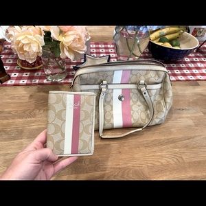 Coach Purse and Passport cover matching set